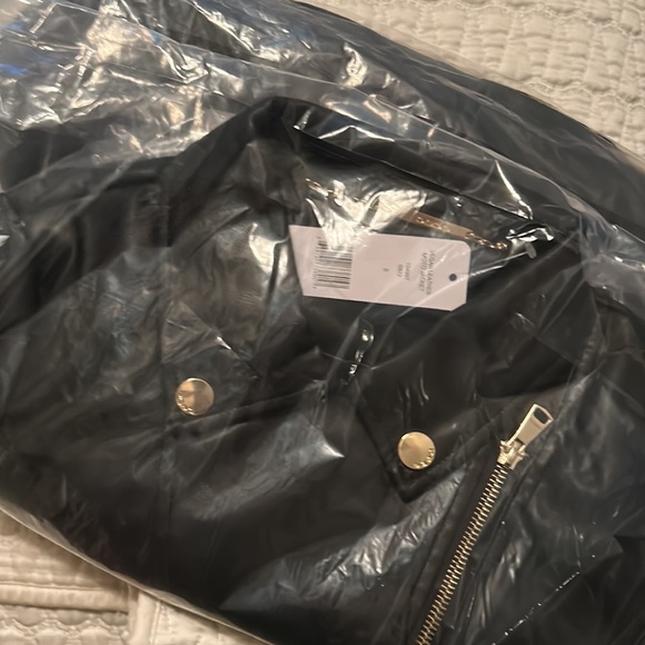 NWOT Black Vegan Leather Moto Jacket (S) - Picture 2 of 4